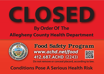 Red Closed placard