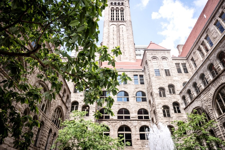 County Courtyard on a bright summer day