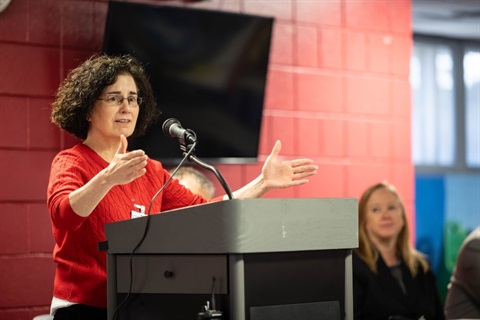 Dep. Warden Karen Kollar encourages the graduates as they embark on their new career..jpg