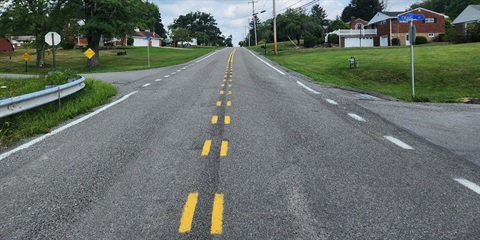 Photo of Enlow Road in Findlay and North Fayette following a construction project