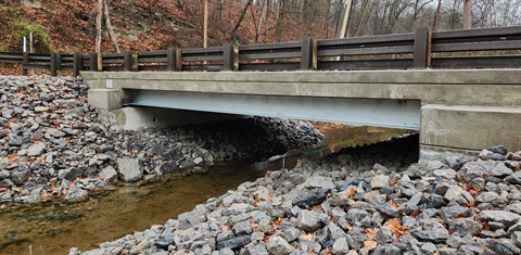View of Little Sewickley Creek South Branch Bridge No. 1 after a construction project