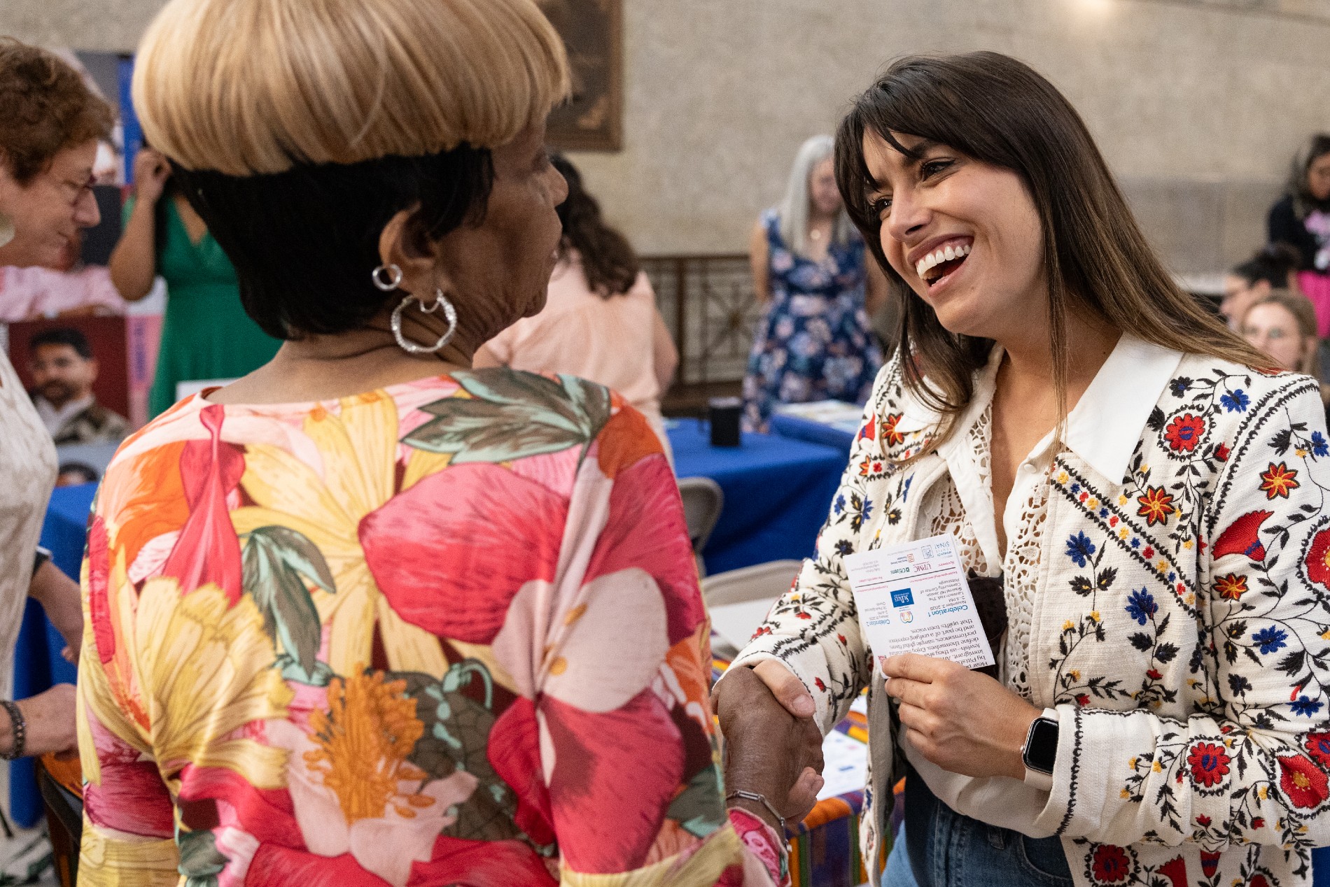 County Executive greeting guest at Welcome Week