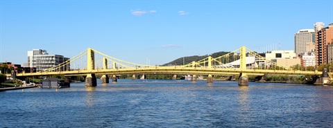 View of the Sister Bridges from the Allegheny River