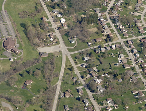Helicopter view of Simpson Howell Road in Elizabeth Township