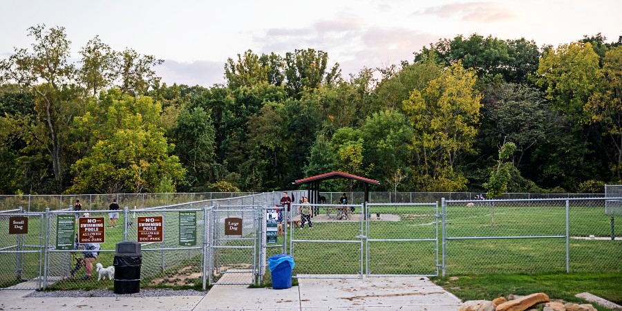 Boyce Park dog park fenced in area